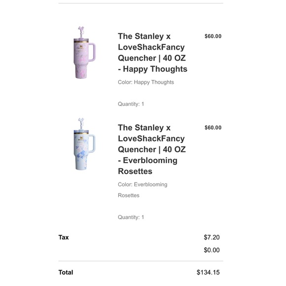 UNOPENED Stanley x LoveShackFancy Quencher 40z Happy Thoughts - Picture 5 of 5